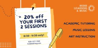 Save 20% off your first 2 sessions with Hodis Learning & Music