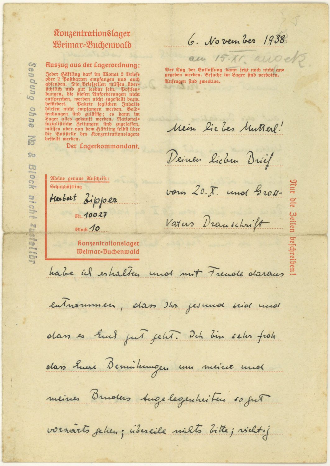 Buchenwald-letter-herbert-zipper