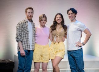 Sierra Madre Playhouse presents Jason Robert Brown’s “The Last Five Years” PHOTO: Luis Luque | The South Pasadenan | Both casts of The Last Five Years: Bryan Mittelstadt, Margaret Berkowitz, Jackie Bonsignore, and Jayde Mitchell at Sierra Madre Playhouse