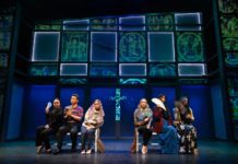 PHOTO: Jenny Graham | The South Pasadenan | Zandi De Jesus (center) as Jemmalyn performs “Things I Don’t Know Yet” with the cast of On This Side of the World at East West Players.