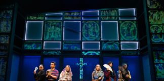 PHOTO: Jenny Graham | The South Pasadenan | Zandi De Jesus (center) as Jemmalyn performs “Things I Don’t Know Yet” with the cast of On This Side of the World at East West Players.