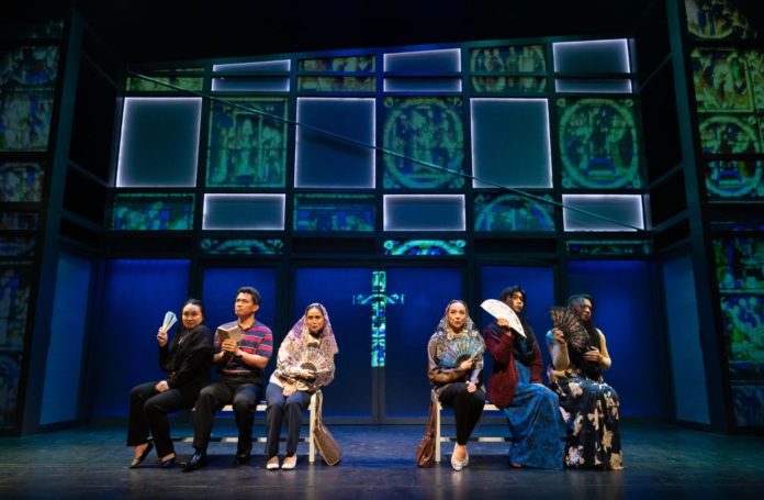 PHOTO: Jenny Graham | The South Pasadenan | Zandi De Jesus (center) as Jemmalyn performs “Things I Don’t Know Yet” with the cast of On This Side of the World at East West Players.