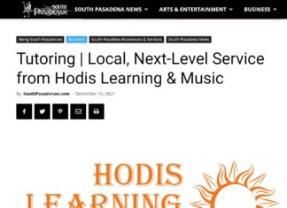 Our Feature in the South Pasadenan Newspaper! Image of news feature.