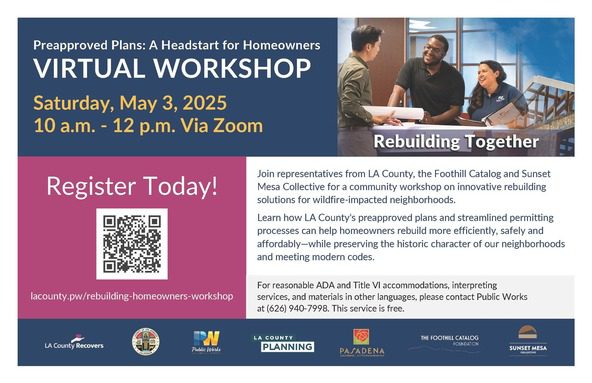 Virtual Workshop on Rebuilding: Preapproved Plans and Streamlined Permitting