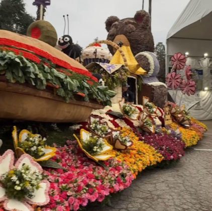 Photos by South Pasadena Tournament of Roses and Andy Ketsdever | The South Pasadenan | Proudly, the City of South Pasadena was honored with the Past President Award &ndash; most outstanding innovation in the use of floral and non-floral materials - at the start of the 137th Rose Parade for its 2026 entry &ldquo;The Great Picnic Heist.&rdquo;