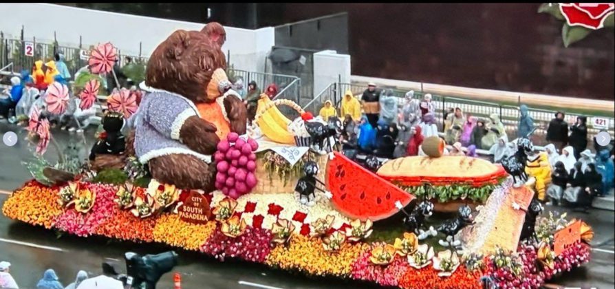 Photos by South Pasadena Tournament of Roses and Andy Ketsdever | The South Pasadenan | Proudly, the City of South Pasadena was honored with the Past President Award &ndash; most outstanding innovation in the use of floral and non-floral materials - at the start of the 137th Rose Parade for its 2026 entry &ldquo;The Great Picnic Heist.&rdquo;