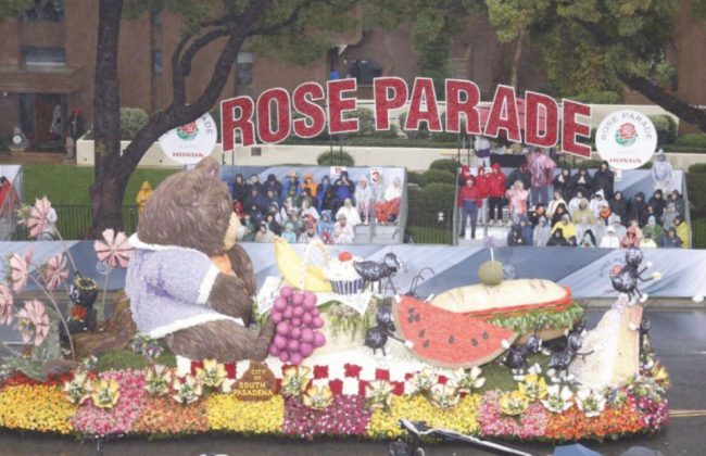 Photos by South Pasadena Tournament of Roses and Andy Ketsdever | The South Pasadenan | Proudly, the City of South Pasadena was honored with the Past President Award &ndash; most outstanding innovation in the use of floral and non-floral materials - at the start of the 137th Rose Parade for its 2026 entry &ldquo;The Great Picnic Heist.&rdquo;