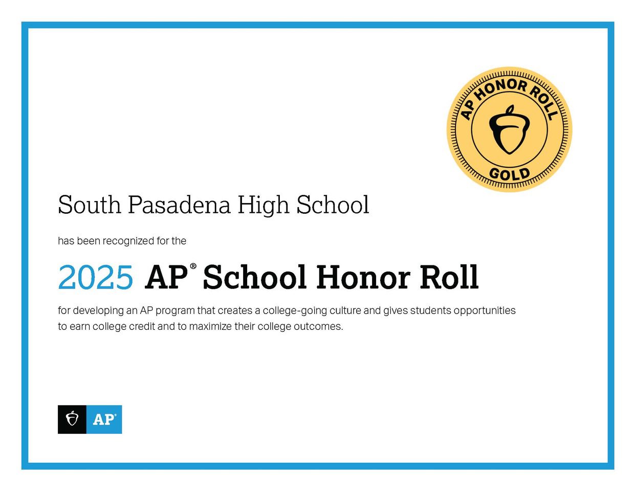 | The South Pasadenan | South Pasadena News PHOTO: SPUSD | The South Pasadenan | South Pasadena High School Earns Gold-Level Honor on 2025 AP School Honor Roll