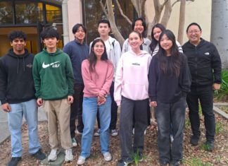 SPUSD Snapshot | SPHS Science Club Students Attend Caltech’s Junior Watson Program PHOTO: Ben Ku | SPUSD | The South Pasadenan | Juniors and seniors from SPHS’s Science club, along with advisor Ben Ku, gather before the Junior Watson program at Caltech.