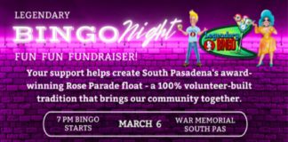 Legendary Bingo Night Returns March 6 to Support South Pasadena’s Rose Parade Float PHOTO: SPTOR | The South Pasadenan | Legendary Bingo Night Returns March 6 to Support South Pasadena’s Rose Parade Float