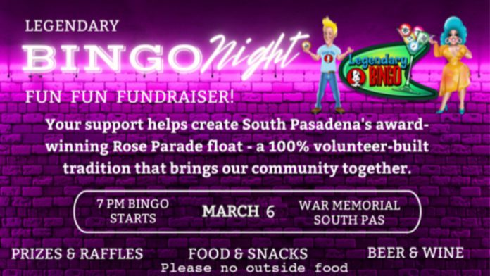 PHOTO: SPTOR | The South Pasadenan | Legendary Bingo Night Returns March 6 to Support South Pasadena’s Rose Parade Float