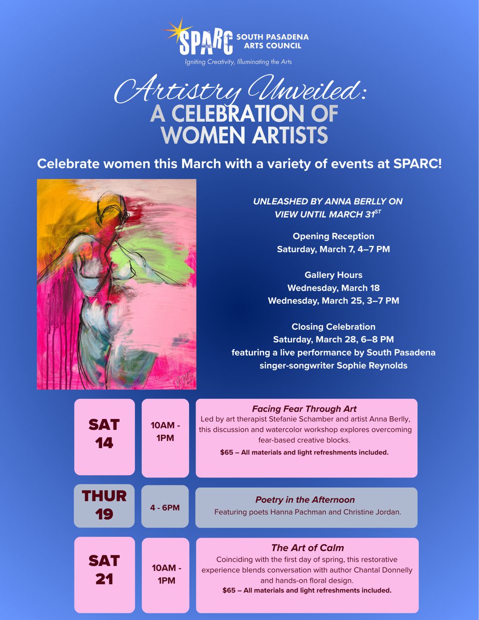 | The South Pasadenan | South Pasadena News PHOTO: SPARC | The South Pasadenan | SPARC Celebrates Women’s History Month with Exhibition, Workshops, Poetry, and Live Music