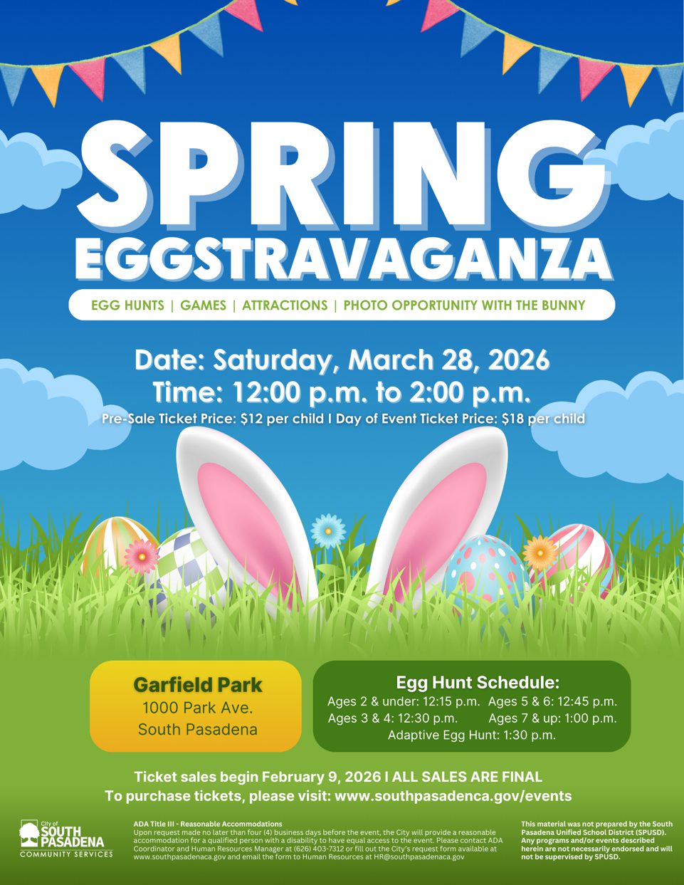 | The South Pasadenan | South Pasadena News PHOTO: City of South Pasadena | The South Pasadenan | South Pasadena’s Spring Eggstravaganza Returns to Garfield Park