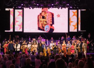 MUSE/IQUE’s ‘According to Ray’ Celebrates Ray Charles’s Musical Legacy at the Mark Taper Forum PHOTO: Haoyuan Ren, courtesy of MUSE/IQUE | The South Pasadenan | MUSE/IQUE onstage with Artistic and Music Director Rachael Worby