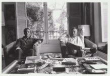The Huntington | Don Bachardy Retrospective to Open on April 12 David Hockney, Don Bachardy and Christopher Isherwood, 1968 March 30, 3 1/2 x 5 in. Christopher Isherwood Papers. | The Huntington Library, Art Museum, and Botanical Garden. Photo credit: David Hockney. © David Hockney.
