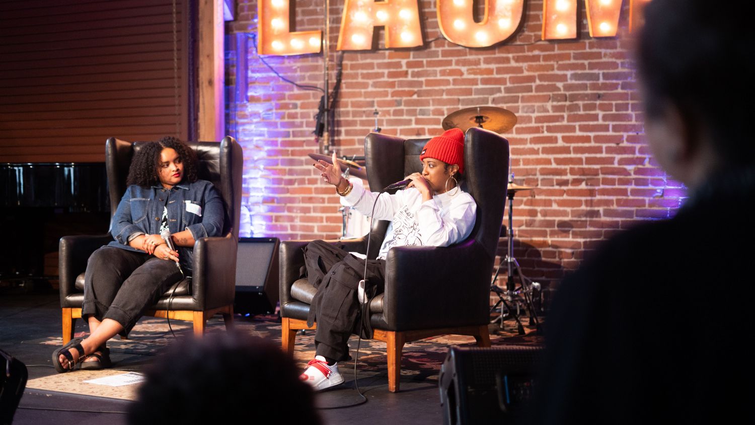 | The South Pasadenan | South Pasadena News LEFT TO RIGHT: Adjenai Worrell, 370 Music Group Label Manager hosts a Q&A with Roc Nation’s Grammy Award-winning Rap/Hip Hop artist Rapsody, giving advice to aspiring musicians at LACM’s free event