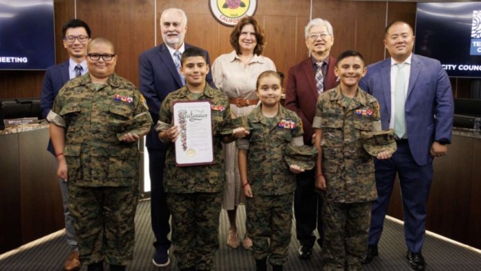 PHOTO: Southland Young Marines | The south Pasadenan | Southland Young Marines attended the Temple City Council meeting to receive a proclamation for their Drug Demand Reduction program.