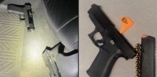 PHOTO: SouthPasadenaCa.Gov | The South Pasadenan | Officers discovered two loaded, unregistered firearms on the driver’s side floorboard.