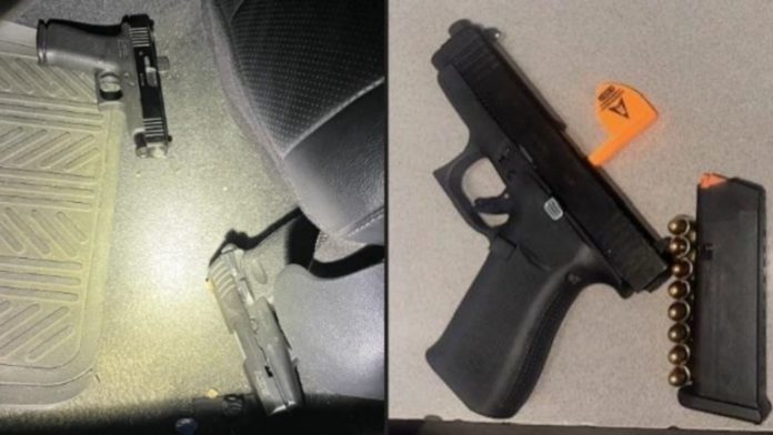 PHOTO: SouthPasadenaCa.Gov | The South Pasadenan | Officers discovered two loaded, unregistered firearms on the driver’s side floorboard.