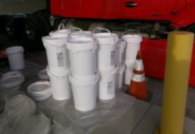 PHOTO: CBP | The South Pasadenan | U.S. Customs and Border Protection officers at the Otay Mesa Cargo Facility seized over 900 pounds of liquid methamphetamine concealed in the fuel tank of a tractor-trailer.