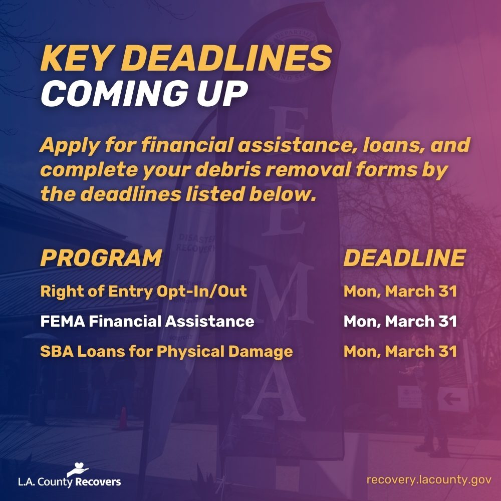 | The South Pasadenan | South Pasadena News PHOTO: lacounty.gov | The South Pasadenan | Key Deadlines Coming up