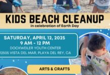 Earth Day Celebration | Kids Beach Cleanup at Dockweiler Beach Set for April 12 PHOTO: beaches.lacounty.gov | The South Pasadenan | Kids Beach Cleanup Event on Saturday, April 12, 9 AM – 12 PM