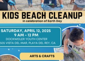 Earth Day Celebration | Kids Beach Cleanup at Dockweiler Beach Set for April 12 PHOTO: beaches.lacounty.gov | The South Pasadenan | Kids Beach Cleanup Event on Saturday, April 12, 9 AM – 12 PM