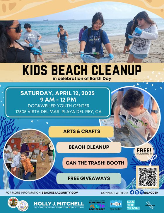 | The South Pasadenan | South Pasadena News PHOTO: beaches.lacounty.gov | The South Pasadenan | Kids Beach Cleanup Event on Saturday, April 12, 9 AM – 12 PM