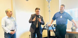 PHOTO: Bill Glazier | The South Pasadenan | Dan Mabe(left), Michael Cacciotti(center), and Steven Boddeker(right) | Featured speakers at a climate forum hosted by the League of Women Voters.