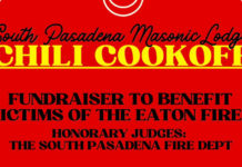 Masonic Lodge Chili Cook-Off | Free Fundraiser for Eaton Fire Victims on March 28 PHOTO: South Pasadena Masonic Lodge | The South Pasadenan | Free Fundraiser for Eaton Fire Victims This Saturday