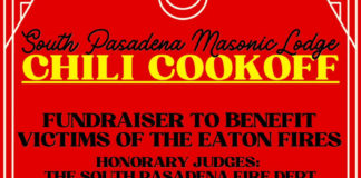 Masonic Lodge Chili Cook-Off | Free Fundraiser for Eaton Fire Victims on March 28 PHOTO: South Pasadena Masonic Lodge | The South Pasadenan | Free Fundraiser for Eaton Fire Victims This Saturday