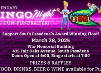 Play BINGO! Friday Night: ‘Legendary Bingo Night’ Fundraiser to Support South Pasadena’s Award-Winning Float PHOTO: www.sptor.org | The South Pasadenan | Legendary Bingo Night Fundraiser