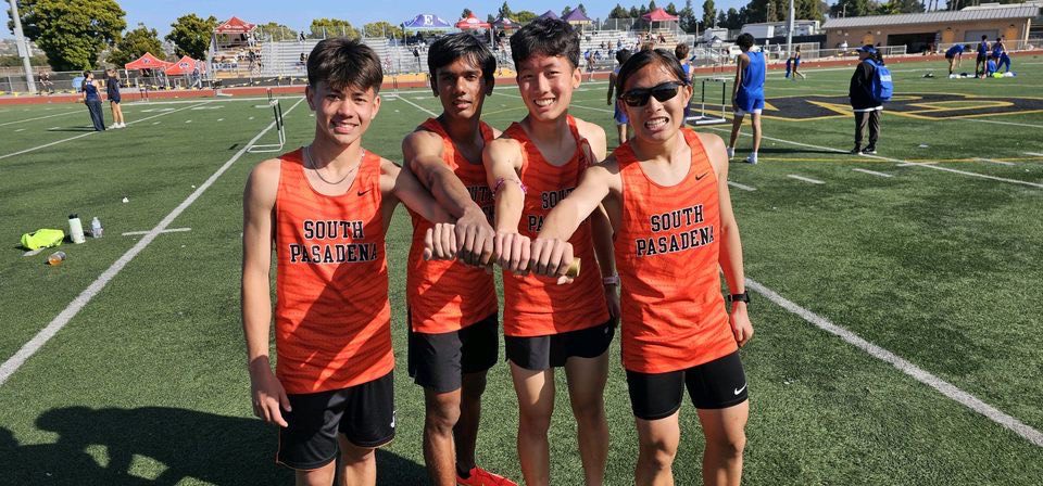 PHOTO: SPHS | The South Pasadenan | JCI Boys 4x800 Relay 3rd Tyler Jung, Ayden Yusef, Jake Lau, Nicholas Yeh