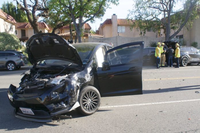 A two-car collision late Saturday afternoon, April 5, 2025, left both vehicles badly mangled but, remarkably, resulted in no serious injuries. The accident occurred on busy Monterey Road and Fairview Avenue.