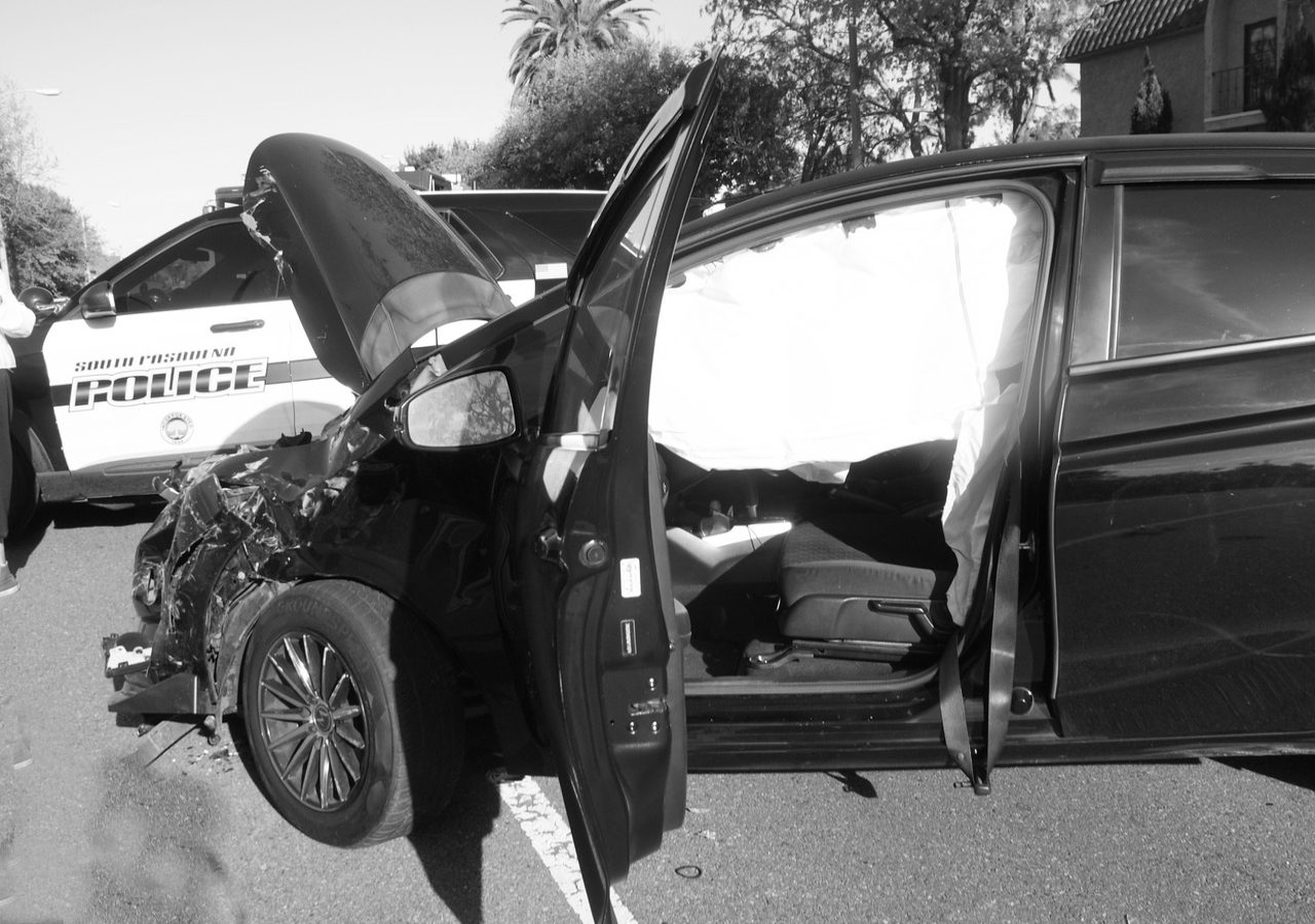 A two-car collision late Saturday afternoon, April 5, 2025, left both vehicles badly mangled but, remarkably, resulted in no serious injuries. The accident occurred on busy Monterey Road and Fairview Avenue.