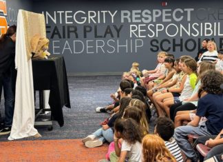 SPUSD Snapshot | SPHS Students Entertain Marengo Second Graders with Playful Puppet Shows PHOTO: SPUSD | The South Pasadenan | A group of SPHS 10th graders perform a puppet show for Marengo 2nd graders
