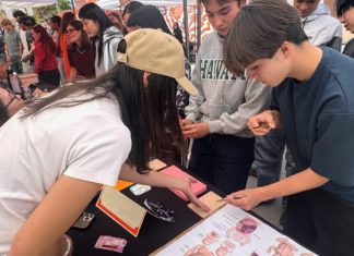 SPUSD Snapshot | Careers on Display During Fourth Annual SPHS Career Fair PHOTO: SPUSD | The South Pasadenan | Pediatric general surgeon Dr. Roxanne Massoumi gives students a brief lesson in suturing at the 2026 SPHS Career Fair.