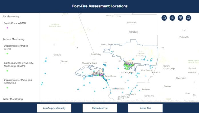 PHOTO: County of Los Angeles Public Health | The South Pasadenan | New Interactive Dashboard Tracks Environmental and Health Monitoring Following January Wildfires