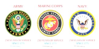 GRAPHICS: USPS | The South Pasadenan | USPS to Celebrate 250th Anniversaries of Army, Navy, and Marine Corps with Commemorative Stamps