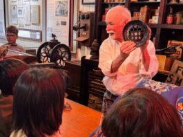 PHOTO: SPUSD | The South Pasadenan | South Pasadena Historical Museum docent Larry McGrail shares artifacts from the General Store.