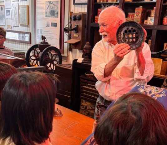 PHOTO: SPUSD | The South Pasadenan | South Pasadena Historical Museum docent Larry McGrail shares artifacts from the General Store.