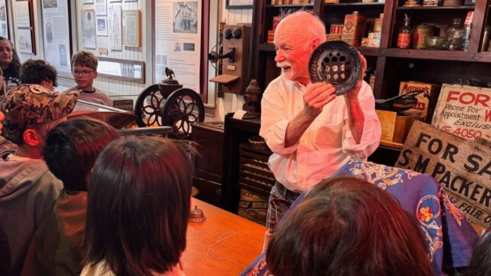 PHOTO: SPUSD | The South Pasadenan | South Pasadena Historical Museum docent Larry McGrail shares artifacts from the General Store.