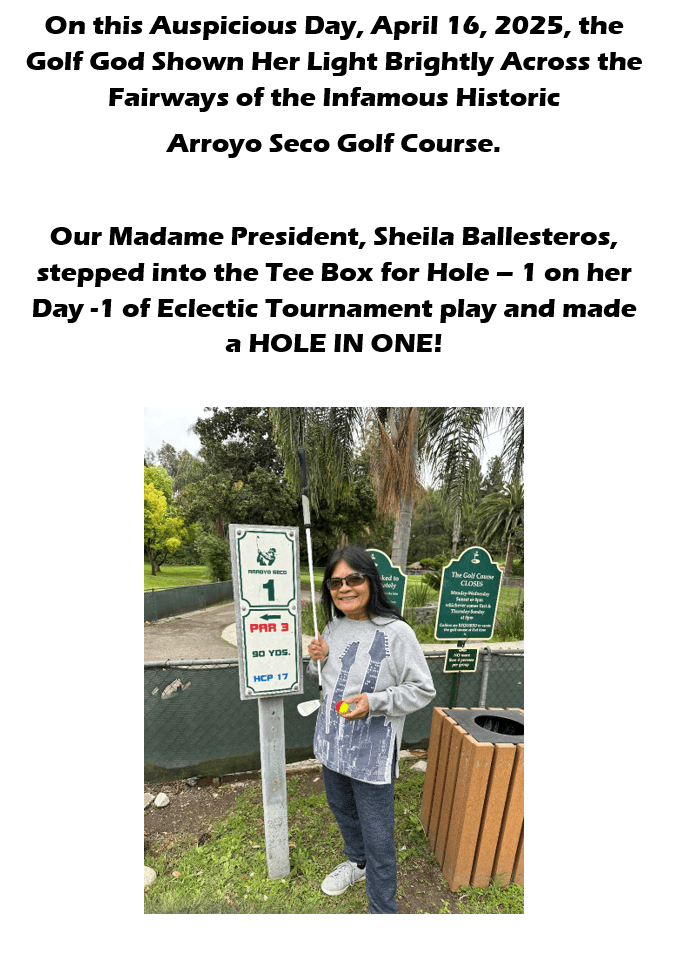 | The South Pasadenan | South Pasadena News PHOTO: SPWGC | The South Pasadenan | The Goddess of the Arroyo Seco Golf Course today, Sheila Ballesteros
