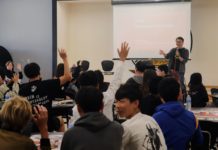 PHOTO: Brett Chang | The South Pasadenan | SPHS | Speaker Yu-Han Chang gives his talk "Why Entrepreneurship?"