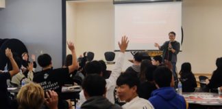 PHOTO: Brett Chang | The South Pasadenan | SPHS | Speaker Yu-Han Chang gives his talk "Why Entrepreneurship?"