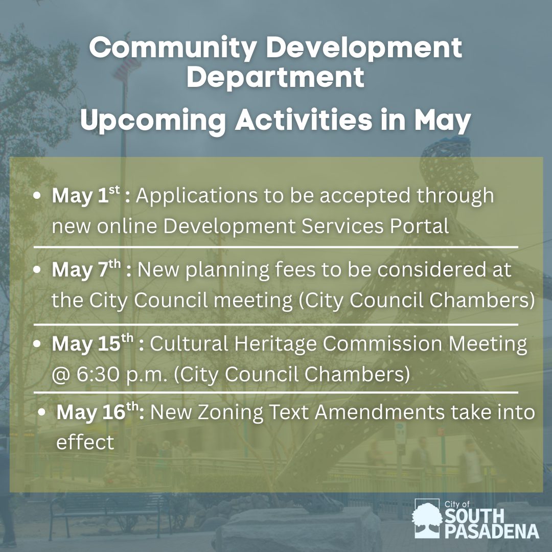 | The South Pasadenan | South Pasadena News Upcoming activities for May