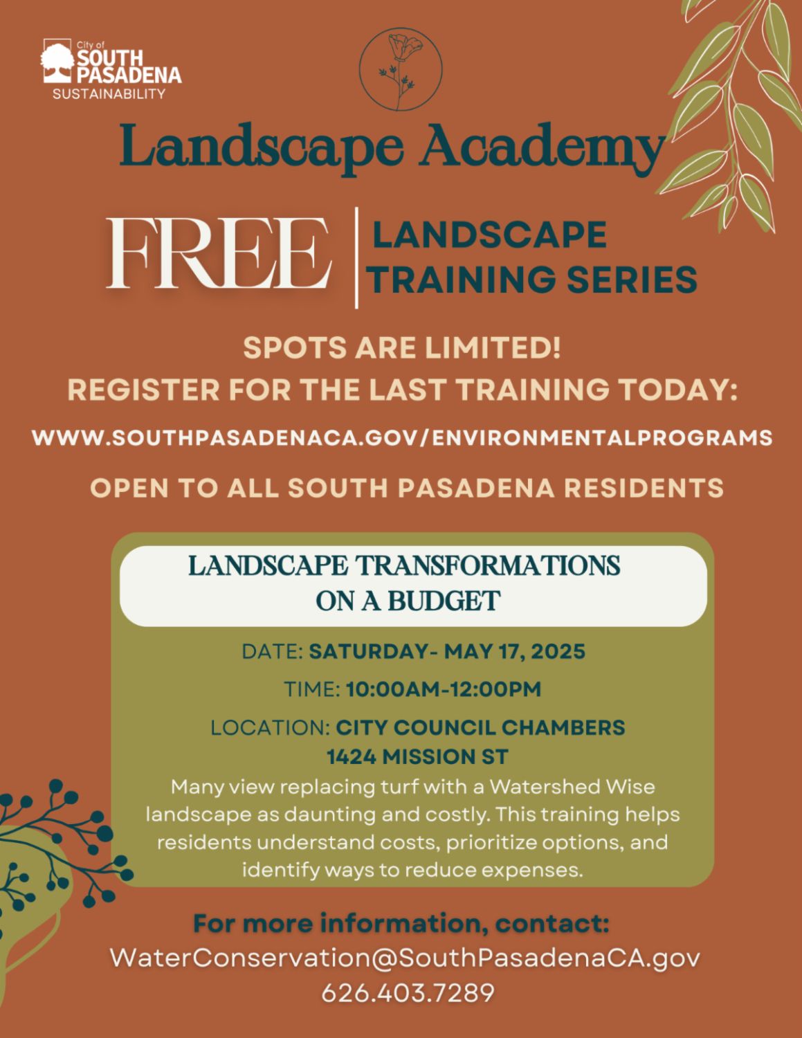 | The South Pasadenan | South Pasadena News Free landscape training