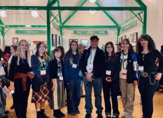 PHOTO: SPHS | The South Pasadenan | SPHS students, Art Teacher Aimee Levie-Hultman (left) and Photography Teacher Rouzanna Berberian (right) participate in the Autry Student Visual Arts Exhibition