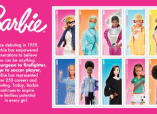 Barbie Stamps | USPS To Release Career-Themed Collection This Summer Graphic: USPS | The South Pasadenan | Barbie To Be Celebrated With New Stamps