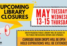 South Pasadena Public Library to Close May 13–15 for Building Repairs PHOTO: City of South Pasadena Public Library | The South Pasadenan | South Pasadena Library Closed for Building Improvements